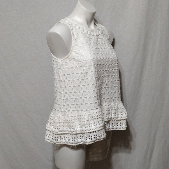 Maeve Anthropologie Monika Beaded Eyelet Embroidered Vacation Boho Tank Top XS - Picture 7 of 10